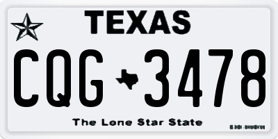 TX license plate CQG3478