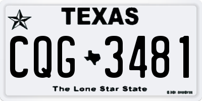 TX license plate CQG3481