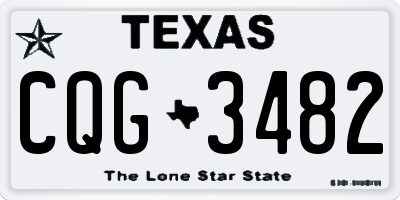 TX license plate CQG3482