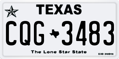 TX license plate CQG3483
