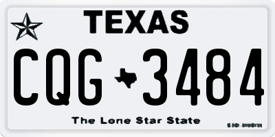 TX license plate CQG3484