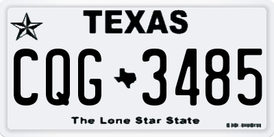 TX license plate CQG3485