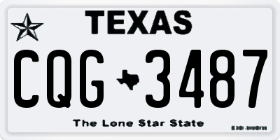 TX license plate CQG3487
