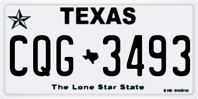 TX license plate CQG3493