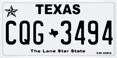 TX license plate CQG3494