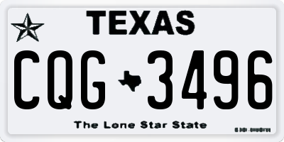 TX license plate CQG3496