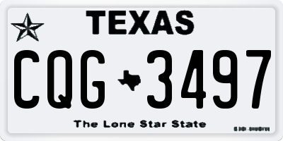 TX license plate CQG3497