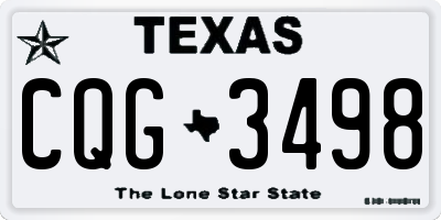 TX license plate CQG3498