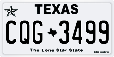 TX license plate CQG3499