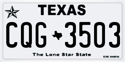 TX license plate CQG3503
