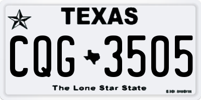 TX license plate CQG3505