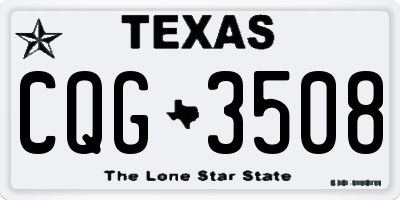 TX license plate CQG3508