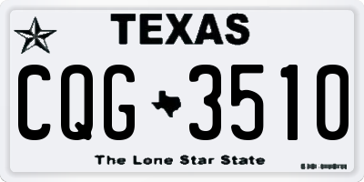 TX license plate CQG3510