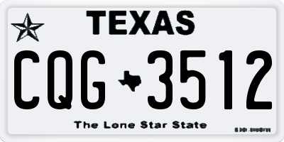 TX license plate CQG3512