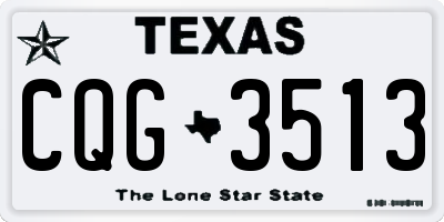 TX license plate CQG3513