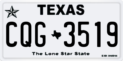 TX license plate CQG3519