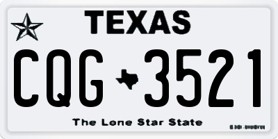 TX license plate CQG3521