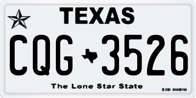 TX license plate CQG3526