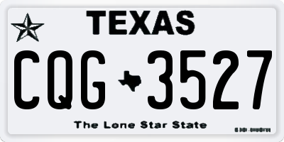 TX license plate CQG3527