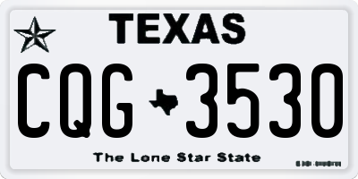 TX license plate CQG3530