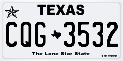 TX license plate CQG3532