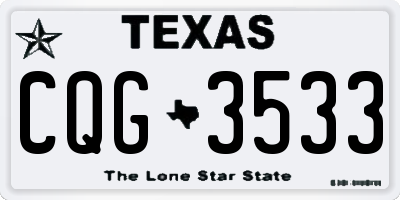 TX license plate CQG3533