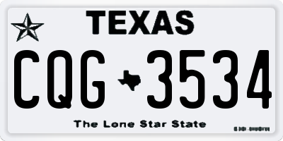 TX license plate CQG3534