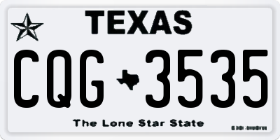 TX license plate CQG3535