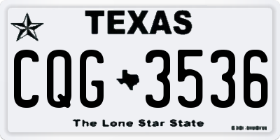 TX license plate CQG3536