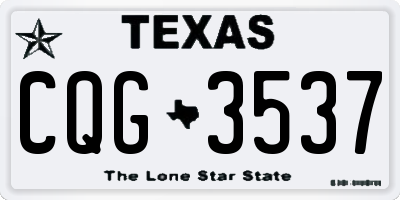 TX license plate CQG3537