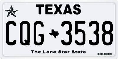 TX license plate CQG3538