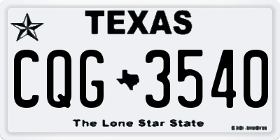 TX license plate CQG3540
