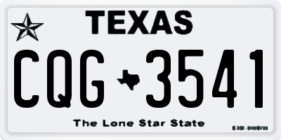 TX license plate CQG3541