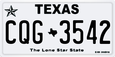TX license plate CQG3542