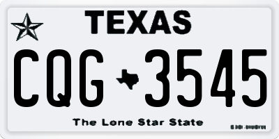 TX license plate CQG3545