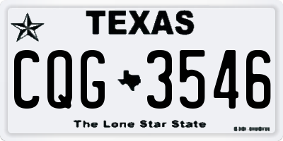 TX license plate CQG3546
