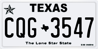 TX license plate CQG3547