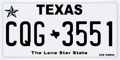 TX license plate CQG3551