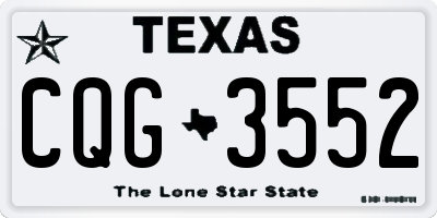 TX license plate CQG3552