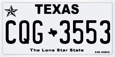 TX license plate CQG3553