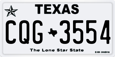 TX license plate CQG3554