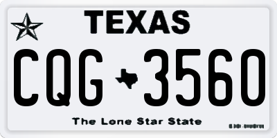 TX license plate CQG3560