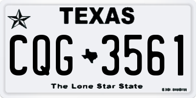 TX license plate CQG3561