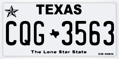 TX license plate CQG3563