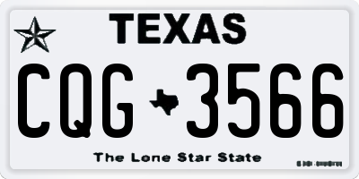 TX license plate CQG3566