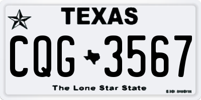 TX license plate CQG3567