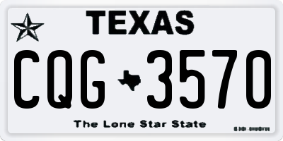 TX license plate CQG3570
