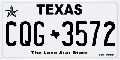 TX license plate CQG3572