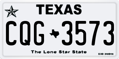 TX license plate CQG3573