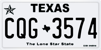 TX license plate CQG3574
